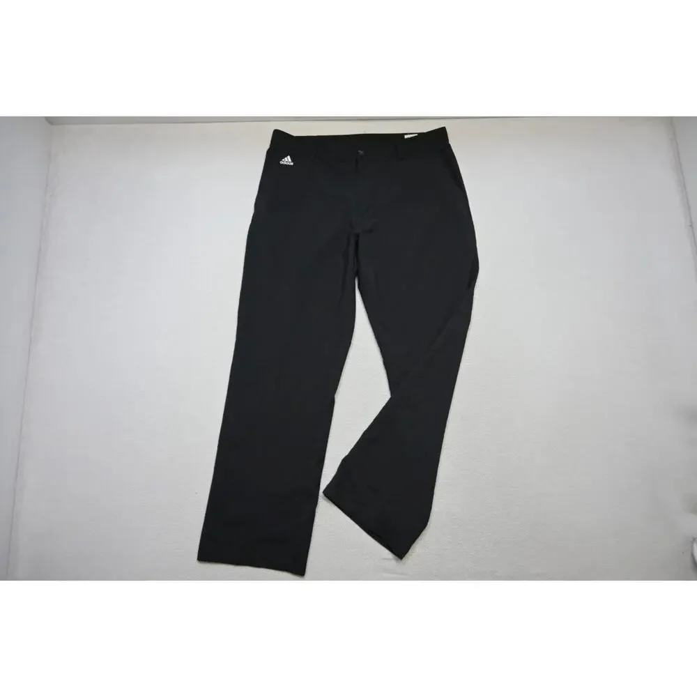 Adidas Golf Pants ClimaLite Black‎ Flat Dry Fitting Athletic Mens Size 36 x 32